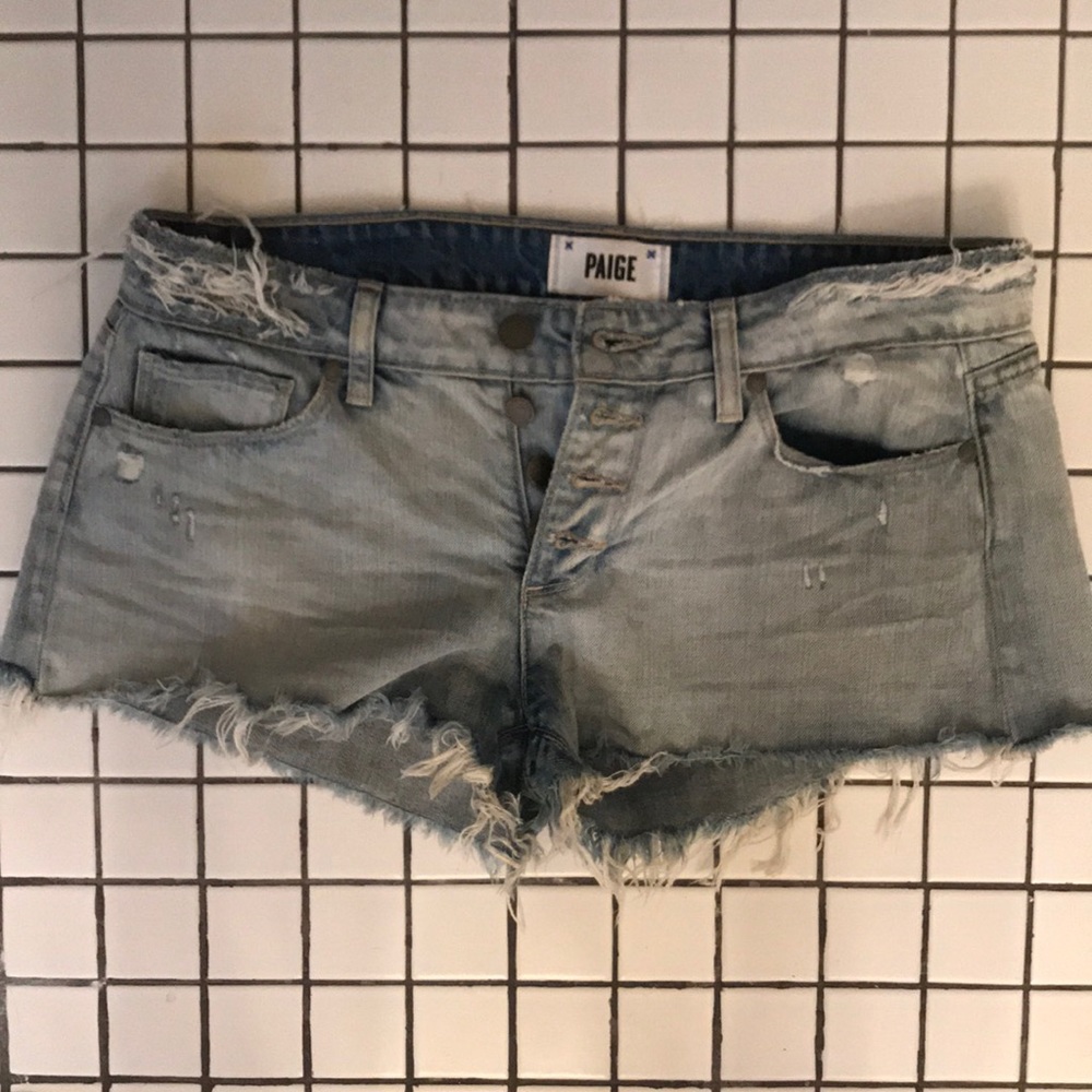 Paige Distressed Madison Pilot Jean Shorts